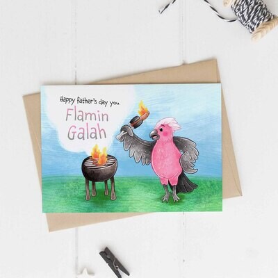 Happy father’s day flamin galah greeting card