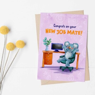 Congrats on your new job mate greeting card