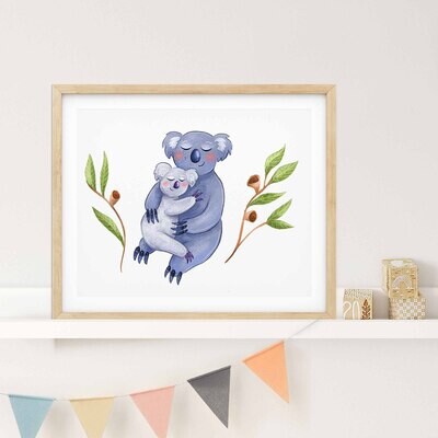 Australian koala nursery print