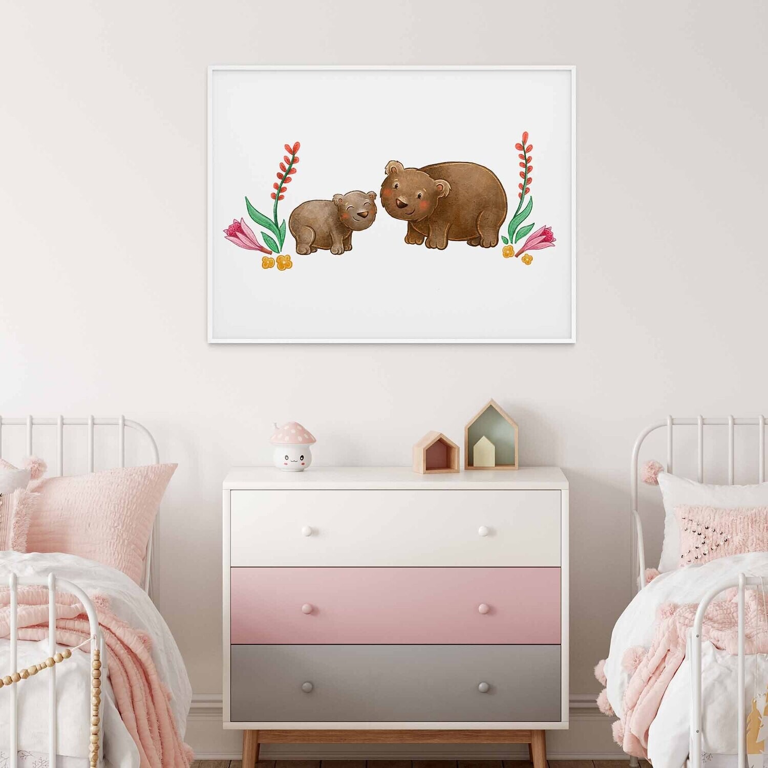 Australian wombat nursery print