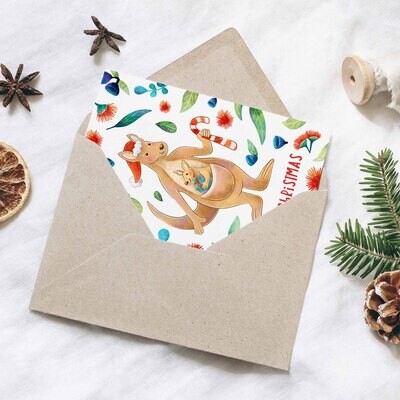 Australian kangaroo Christmas card