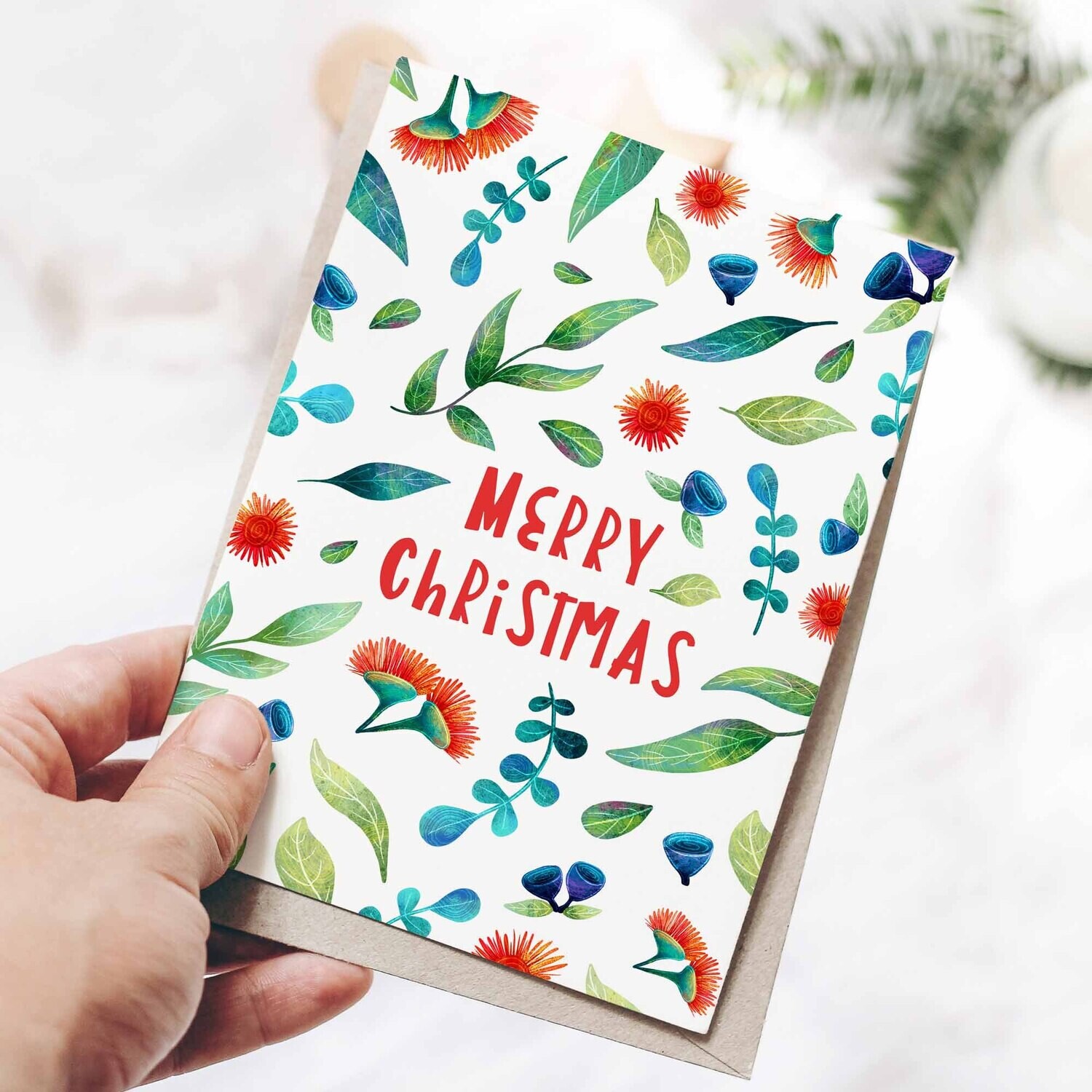 Australian floral Christmas card