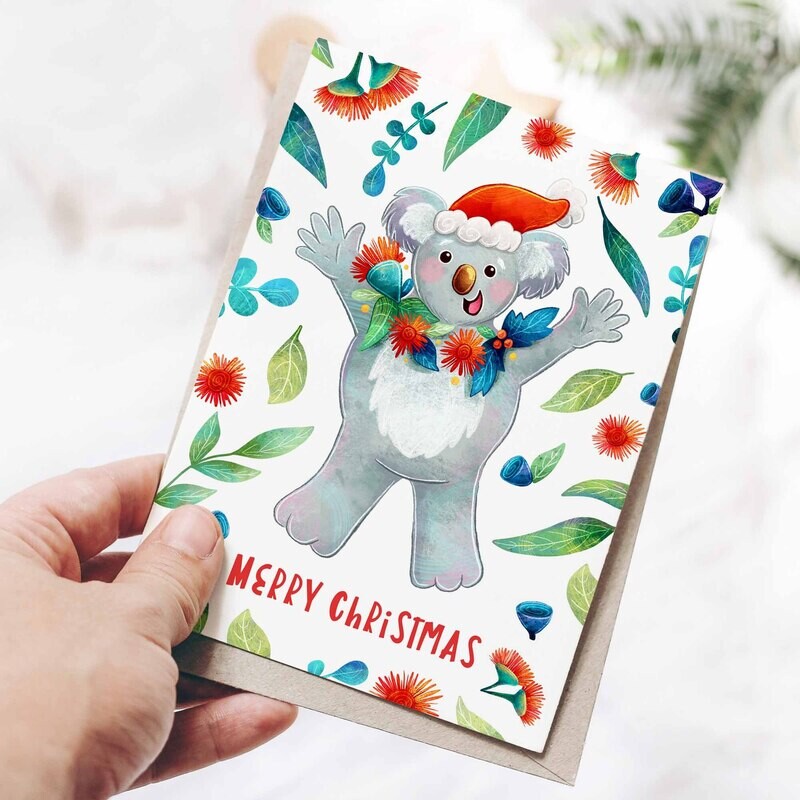 Australian koala Christmas card
