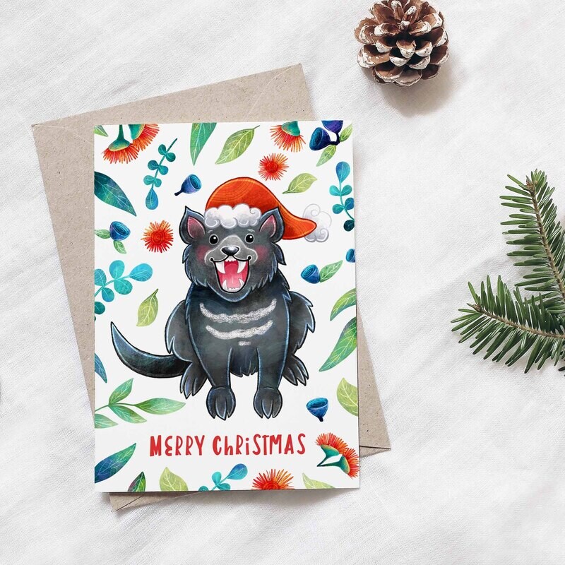 Australian Tasmanian devil Christmas card