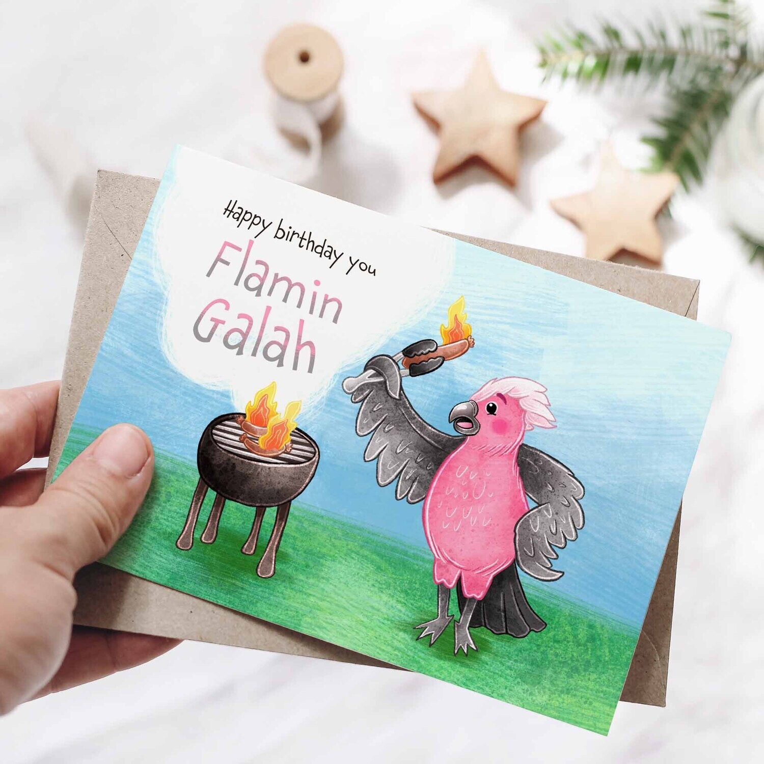 Happy birthday day you flamin galah greeting card