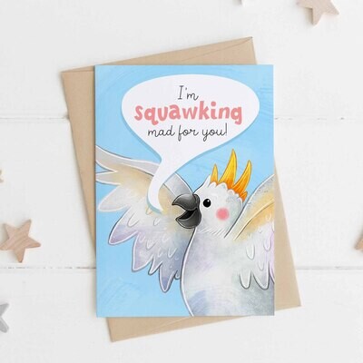 I'm squawking mad for you valentine's greeting card
