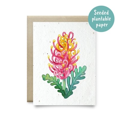Plantable grevillea recycled card