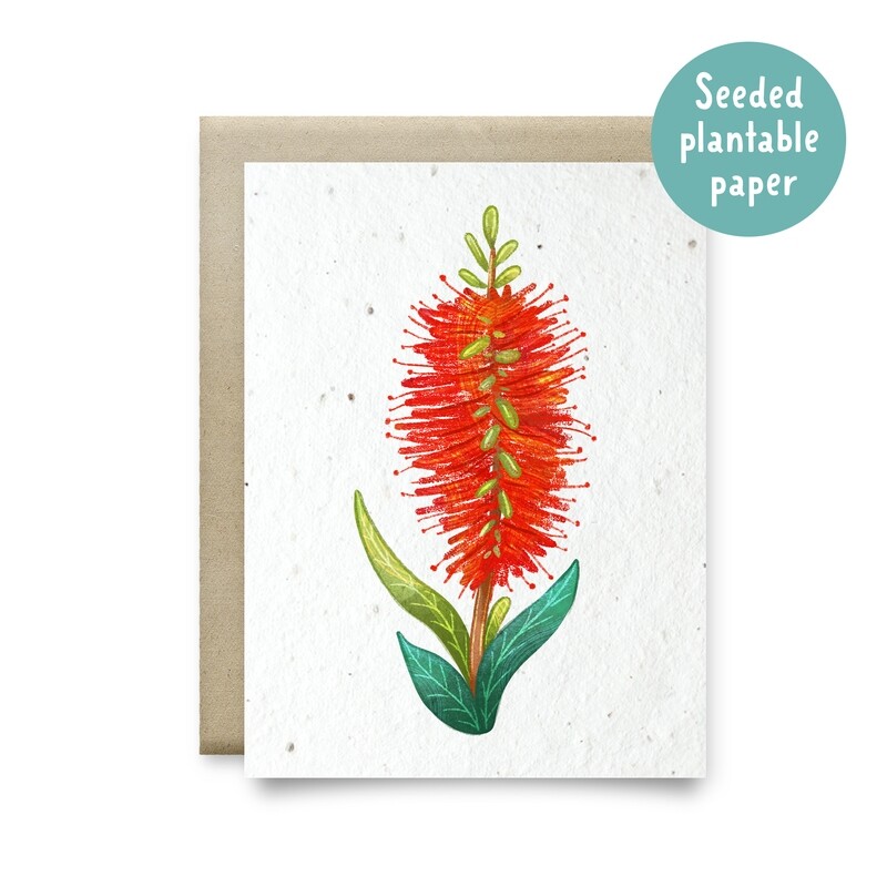 Plantable bottle brush recycled card