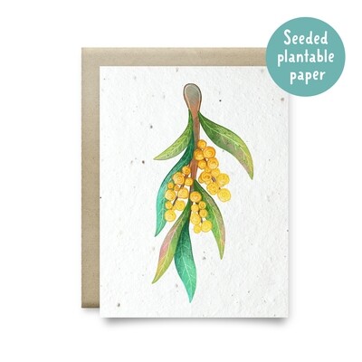Plantable wattle recycled card