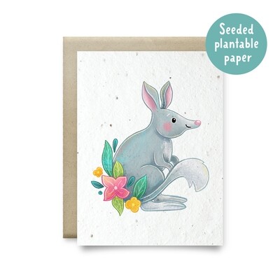 Plantable bilby recycled card