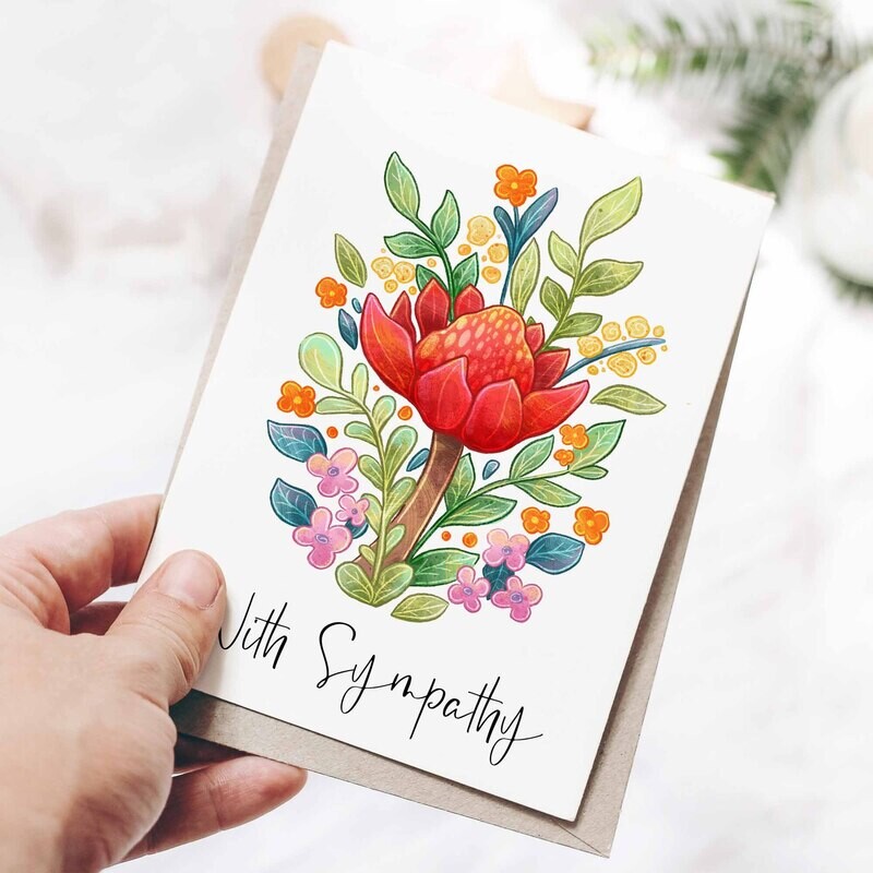 With sympathy recycled greeting card