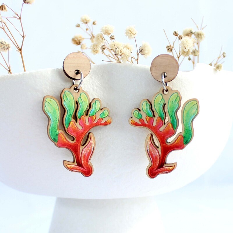 Kangaroo Paw wooden earrings