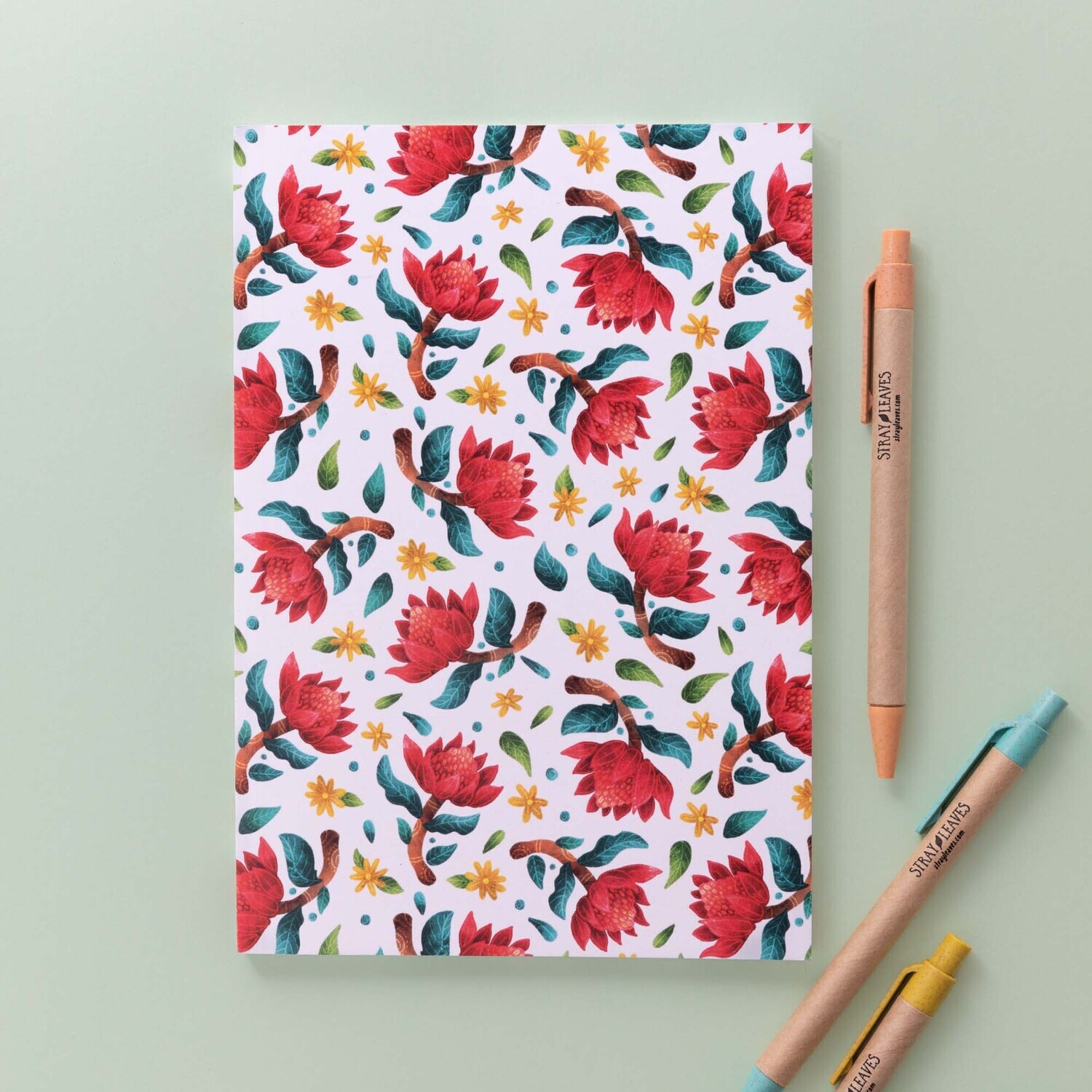 Australian Waratah recycled A5 notebook Australian Waratah recycled A5 notebook