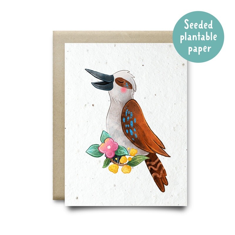 Plantable Kookaburra recycled card