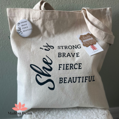 She Is Canvas Tote