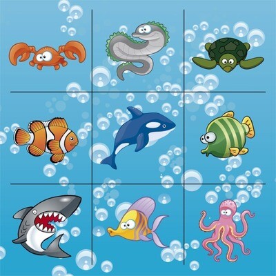 Underwater Graphic - Kids Game (Noughts & Crosses, 1m²)
