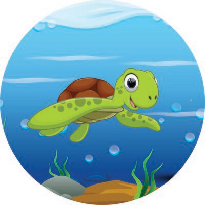 Underwater Graphic - Kids design (Turtle, 1m²)