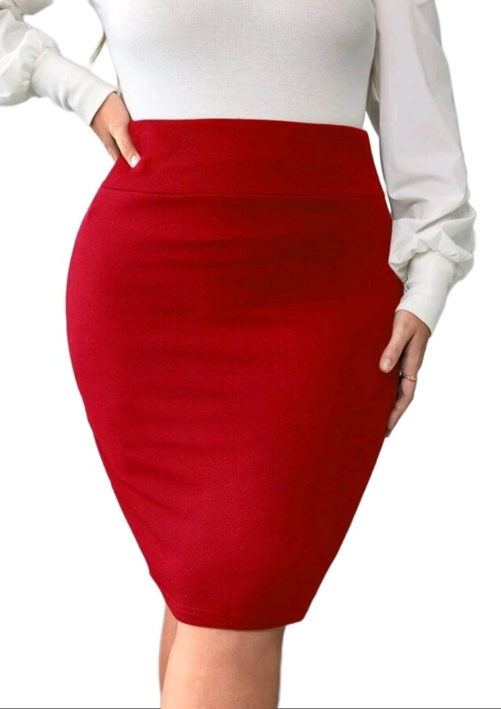 High Waist Solid Skirt