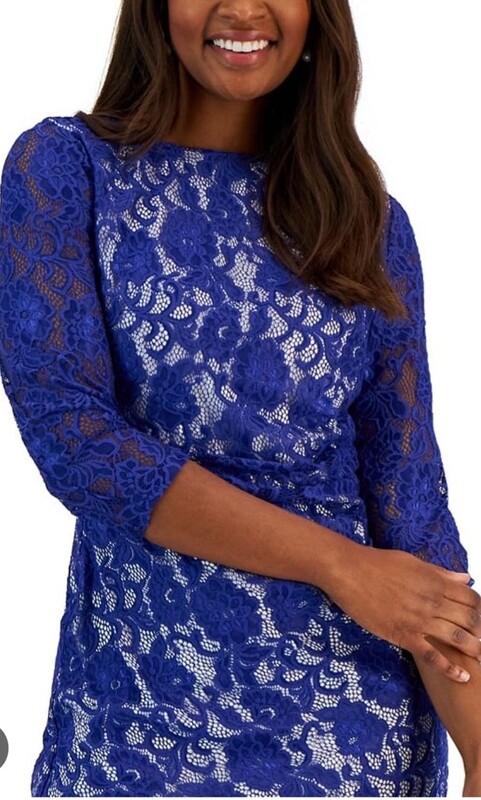 Lace 3/4-Sleeve Sheath Dress