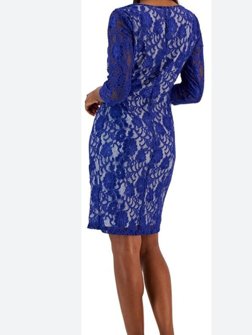 Lace 3/4-Sleeve Sheath Dress