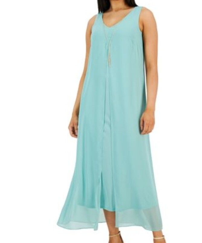 Chiffon Necklace Maxi Dress,