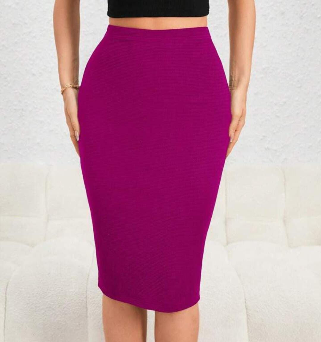 Zip Back Pencil Skirt High Waist Pencil Skirt