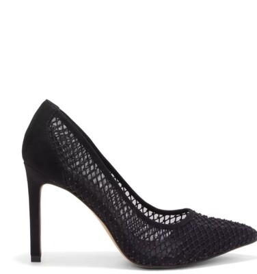Black Mesh Pointed-Toe Silhouette,