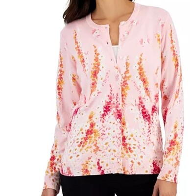 Crew Front Floral Button-Front Cardigan