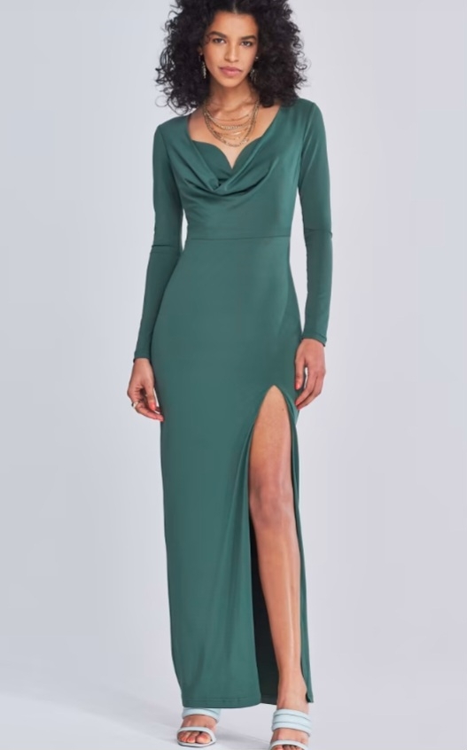 Draped Scoop neck Dress