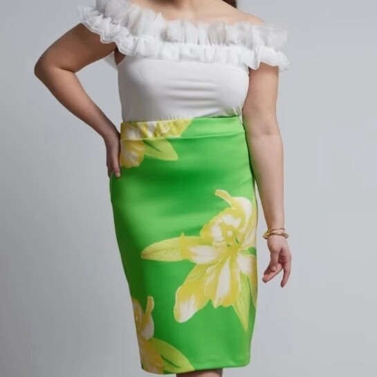 Floral Orchid flower Skirt