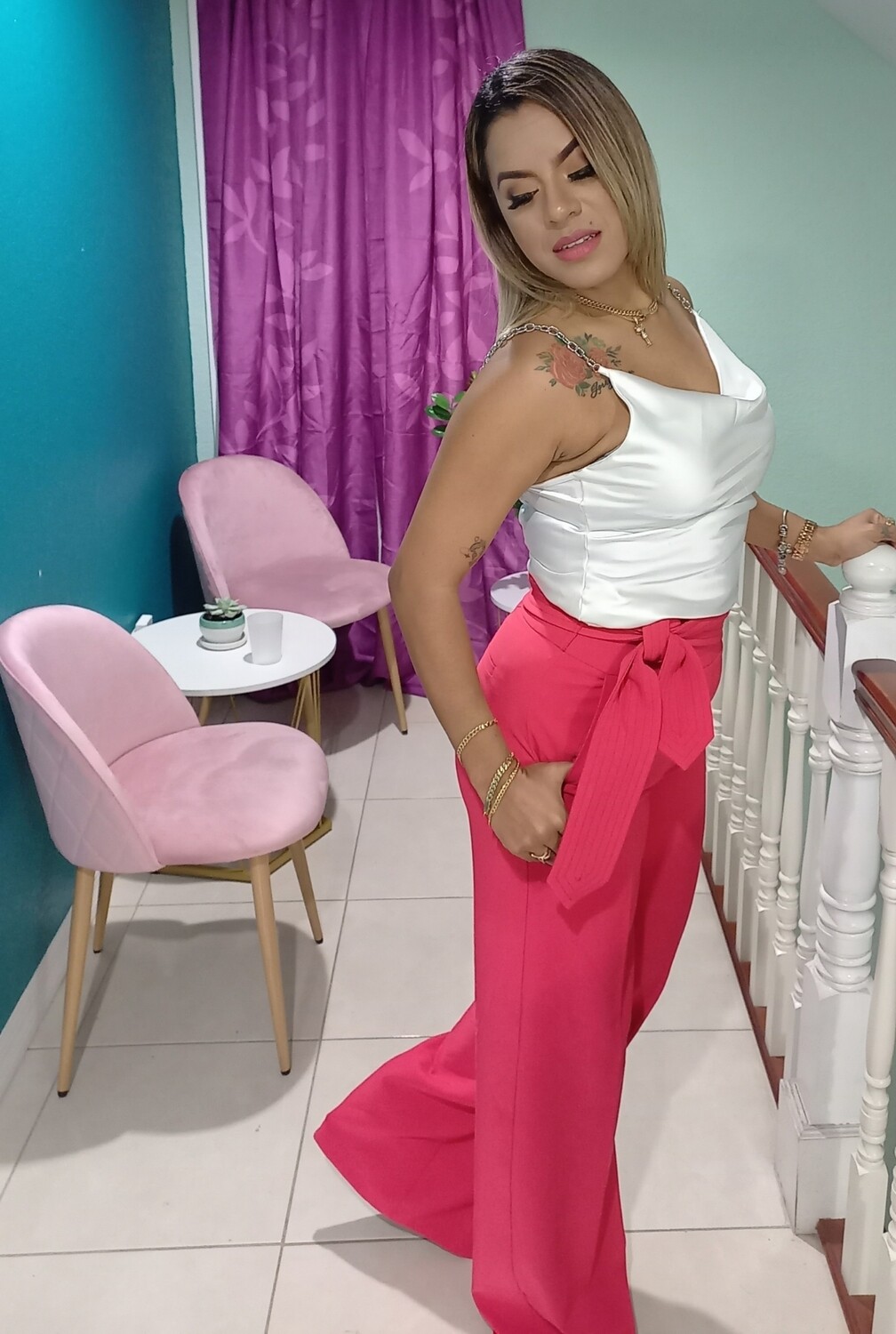 Draped Front Chain Details