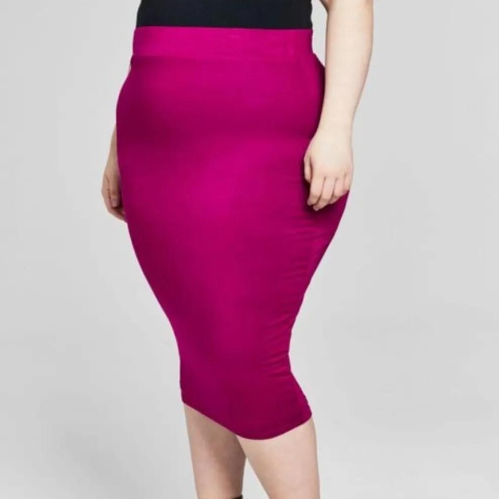 Trendy Plus Size Bodycon Midi Skirt