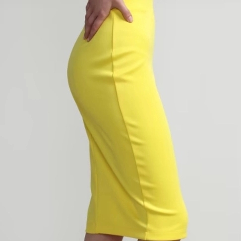 Decorative Side-Button Pencil Skirt