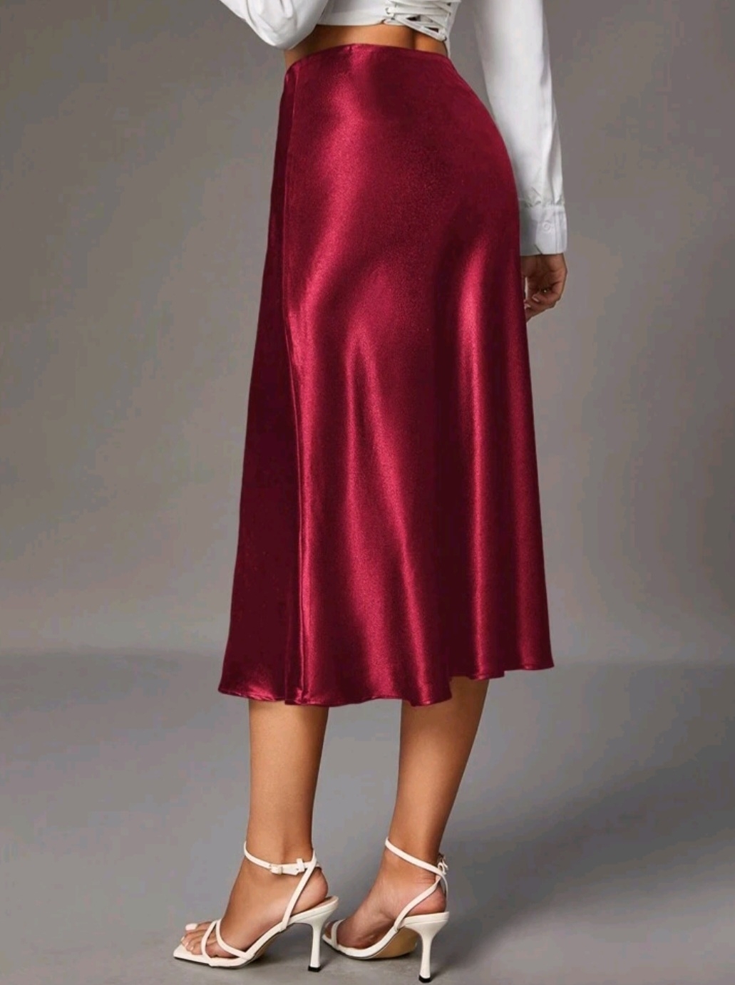 Tall High Waist Elegant Satin Skirt