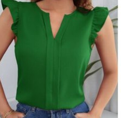 Cap Sleeve V-Neck Top