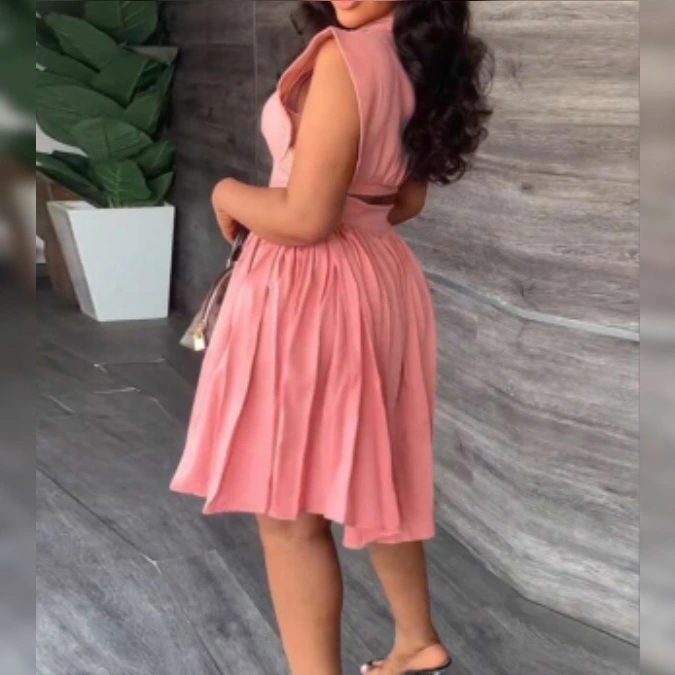 Elegant Hollow Out back A-line Dress