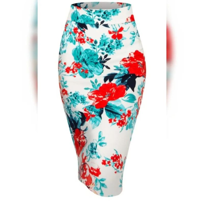 Floral Print Pencil Skirts