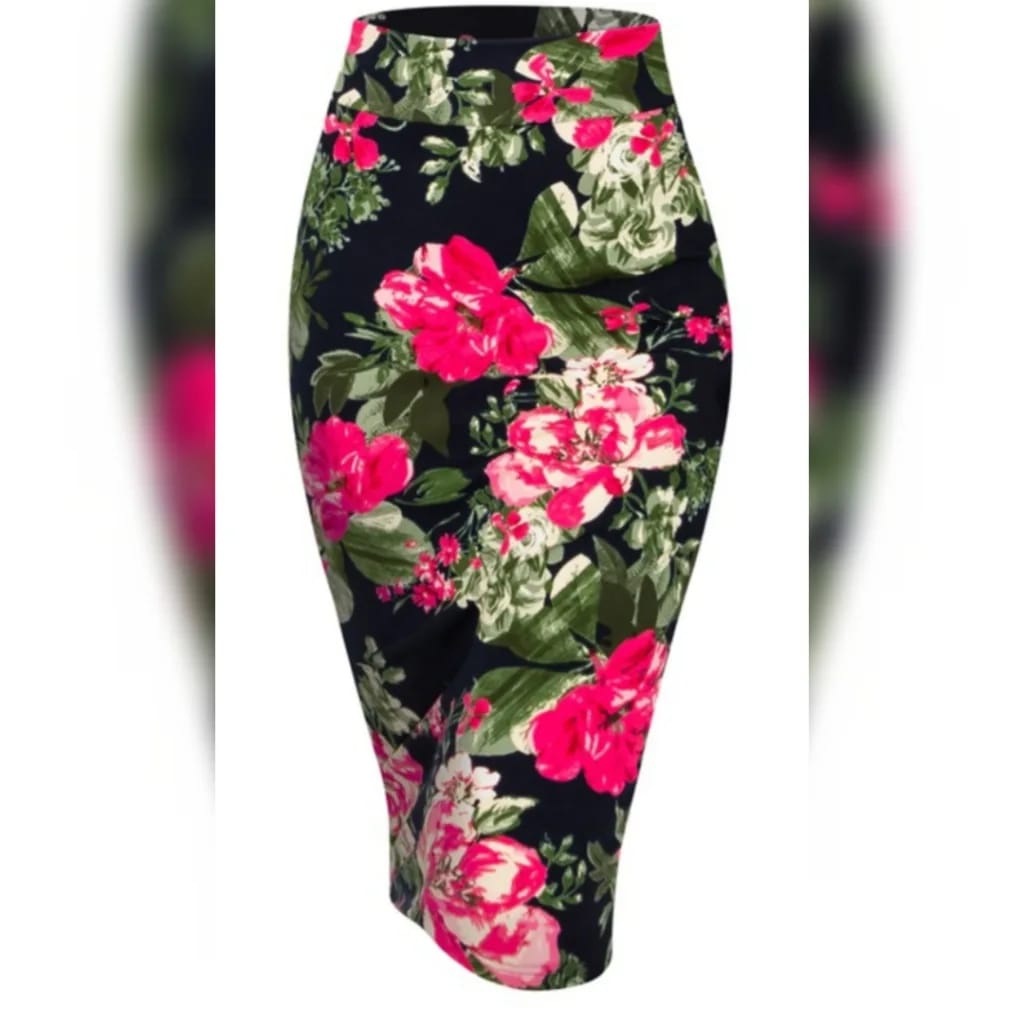Floral Print Pencil Skirts