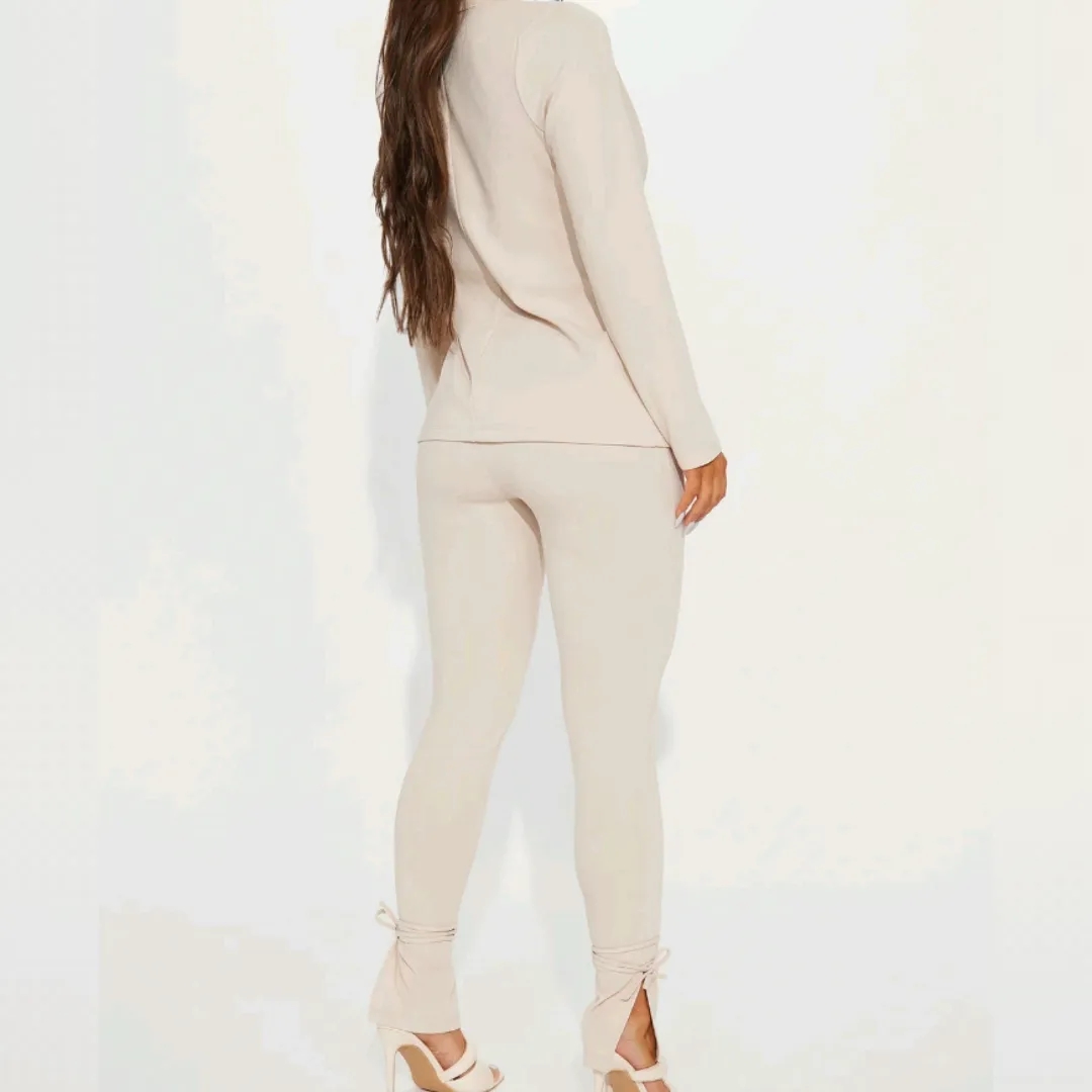 High Waist Open Front Blazer Full Set 