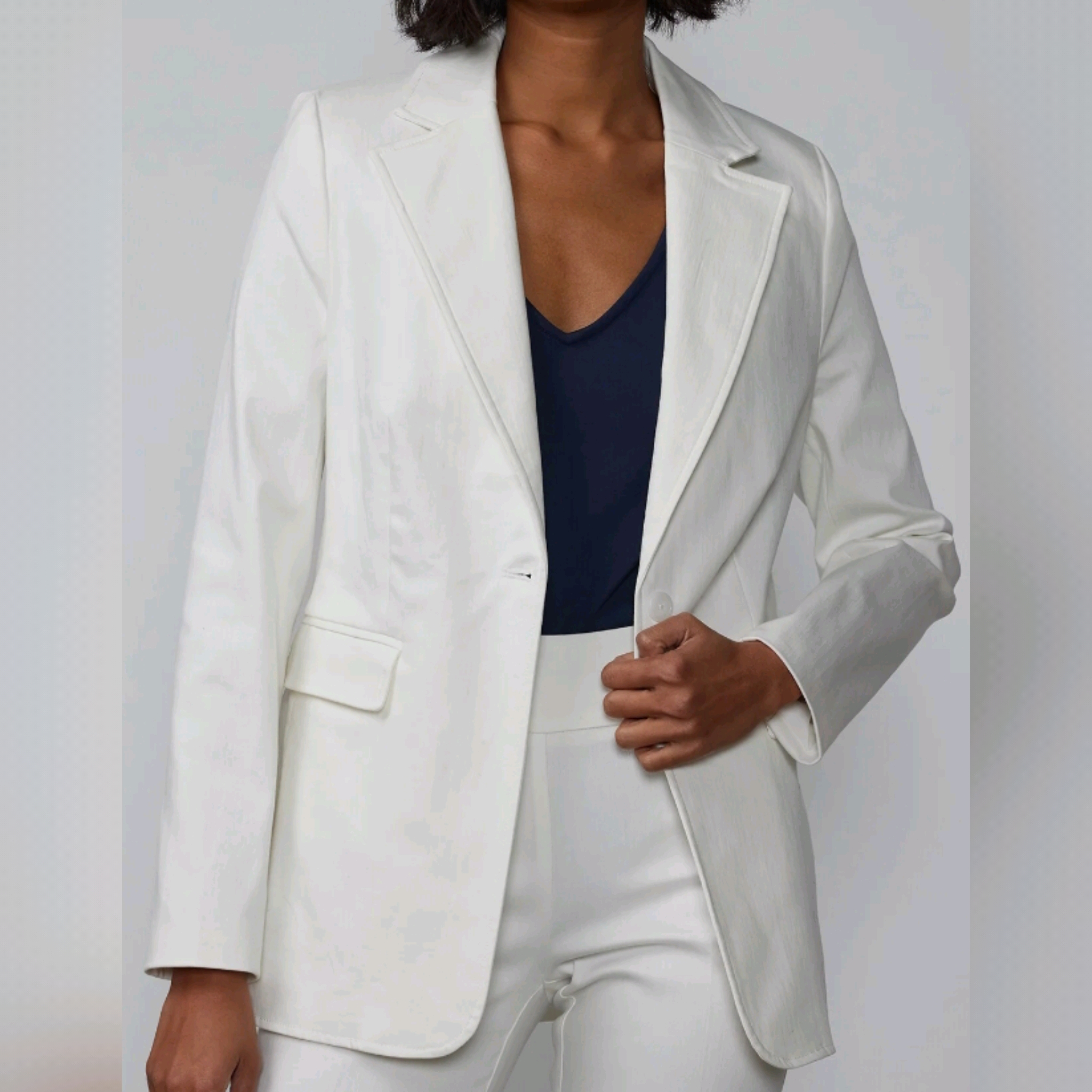 Notch Design Lapel Sculpted Blazer