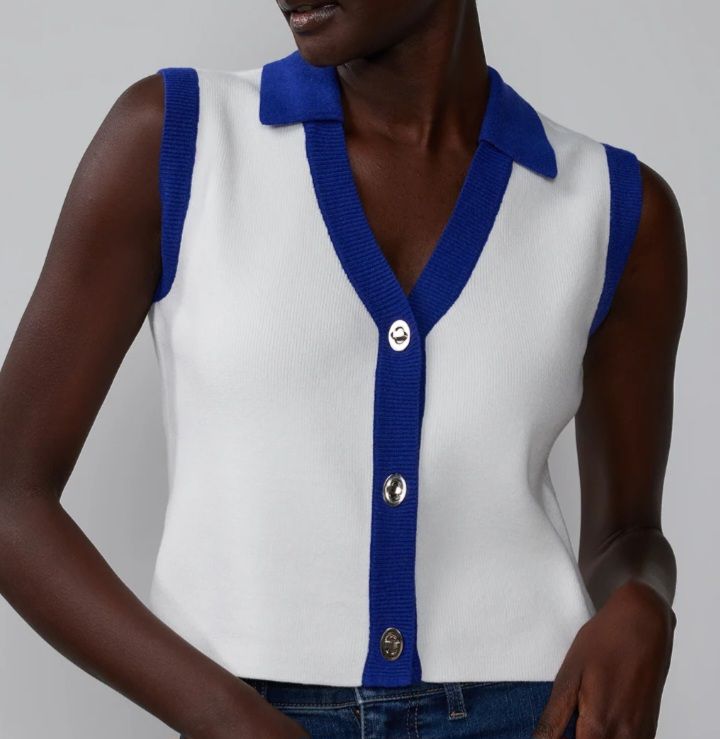 Ribbed  Button Vest