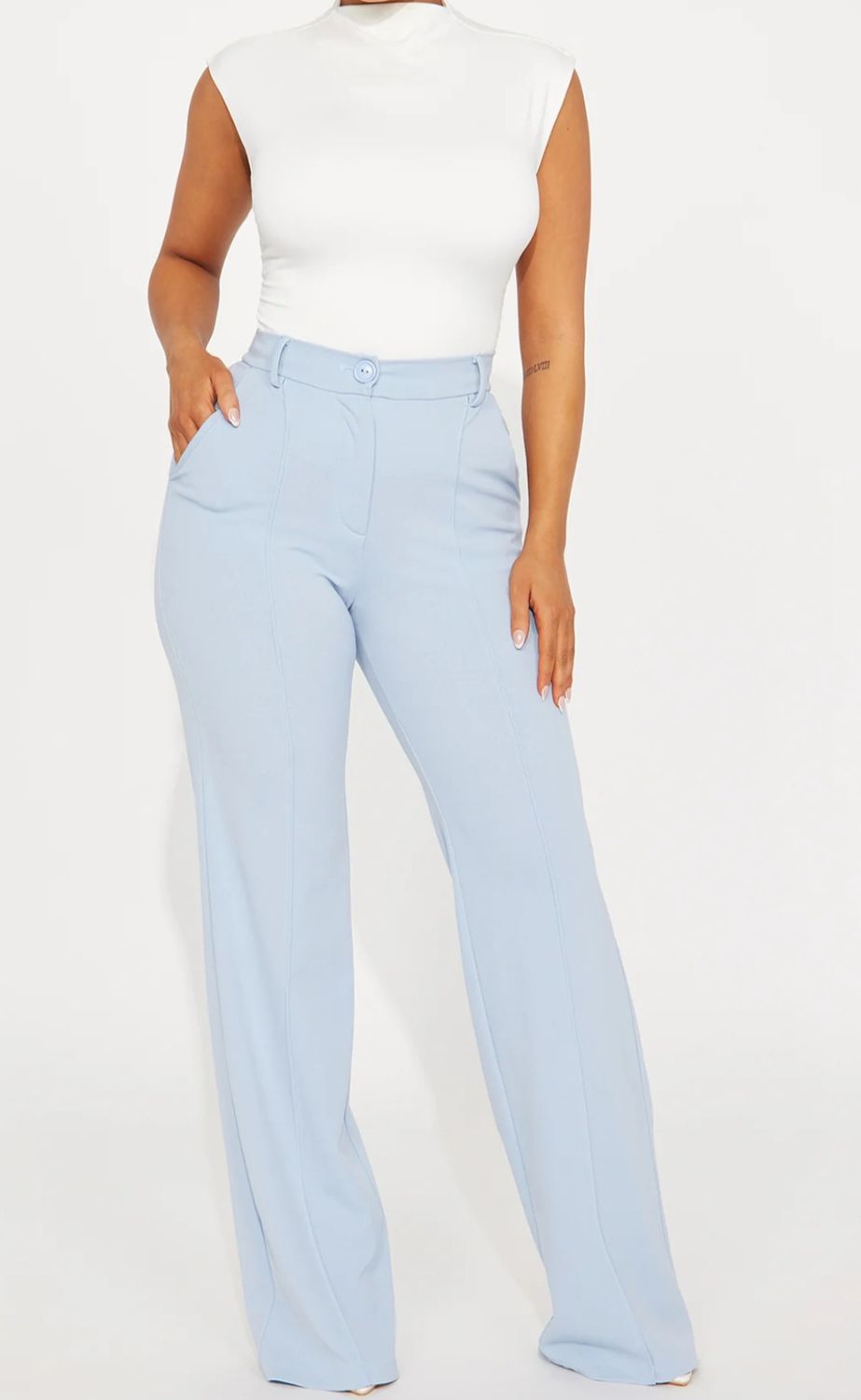 UNUSED レディース　BELTED WIDE PANTS Women's Pants Women's Split Thigh Belted Wide Leg Pants Pant
