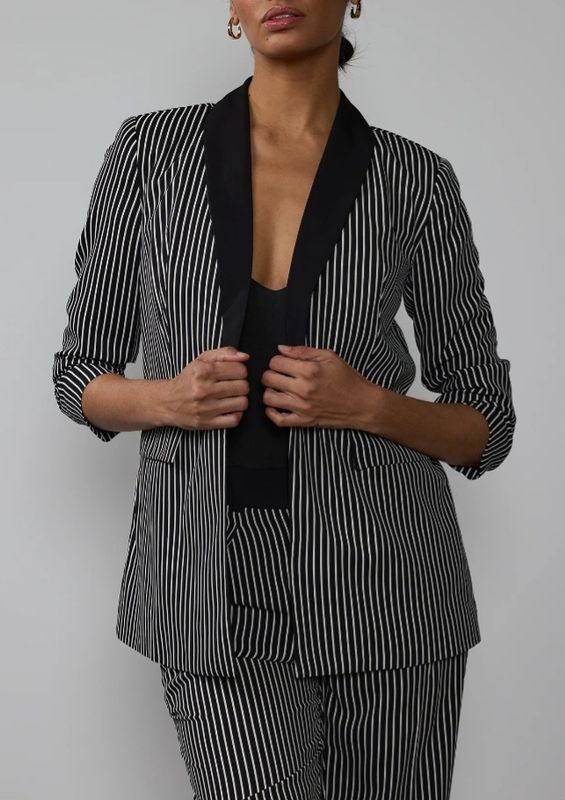 Lightweight Shawl Striped Blazer