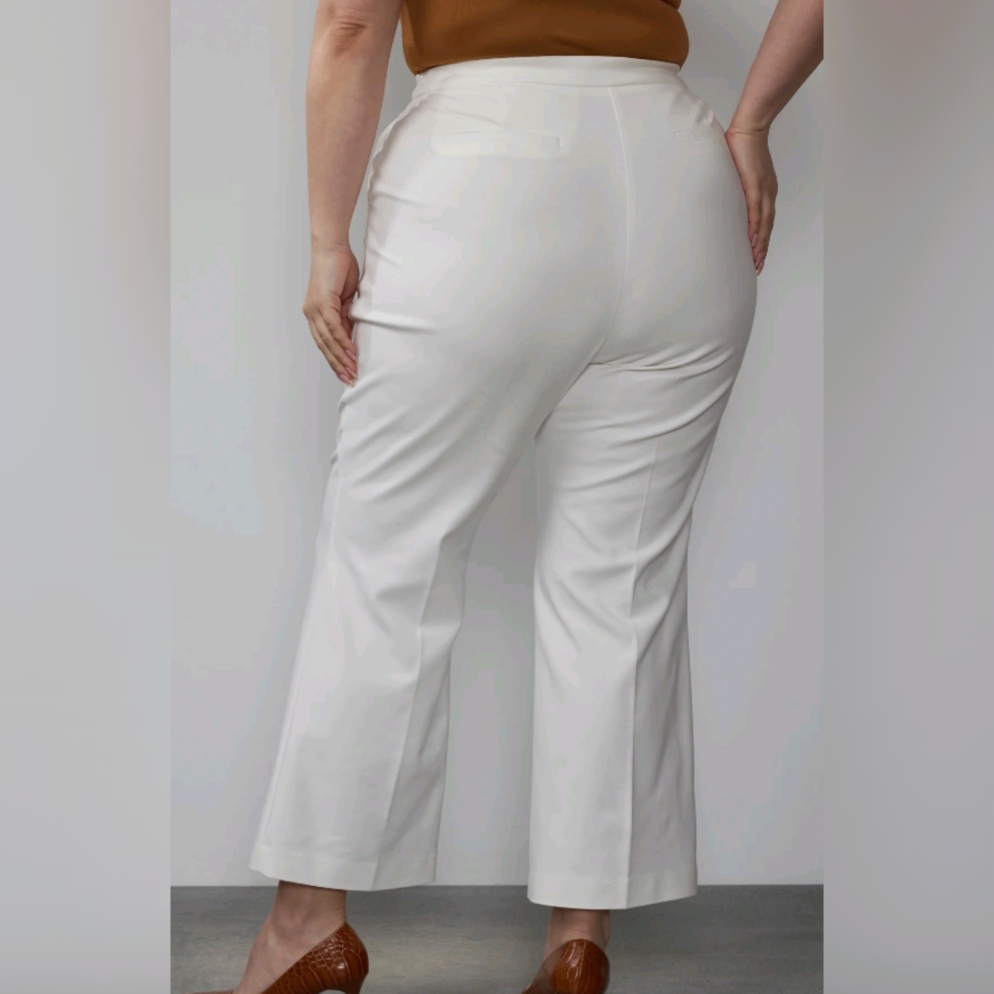 Plus- Size High  Waist Wide Leg Pants