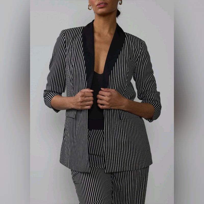 Lightweight Shawl Striped Blazer