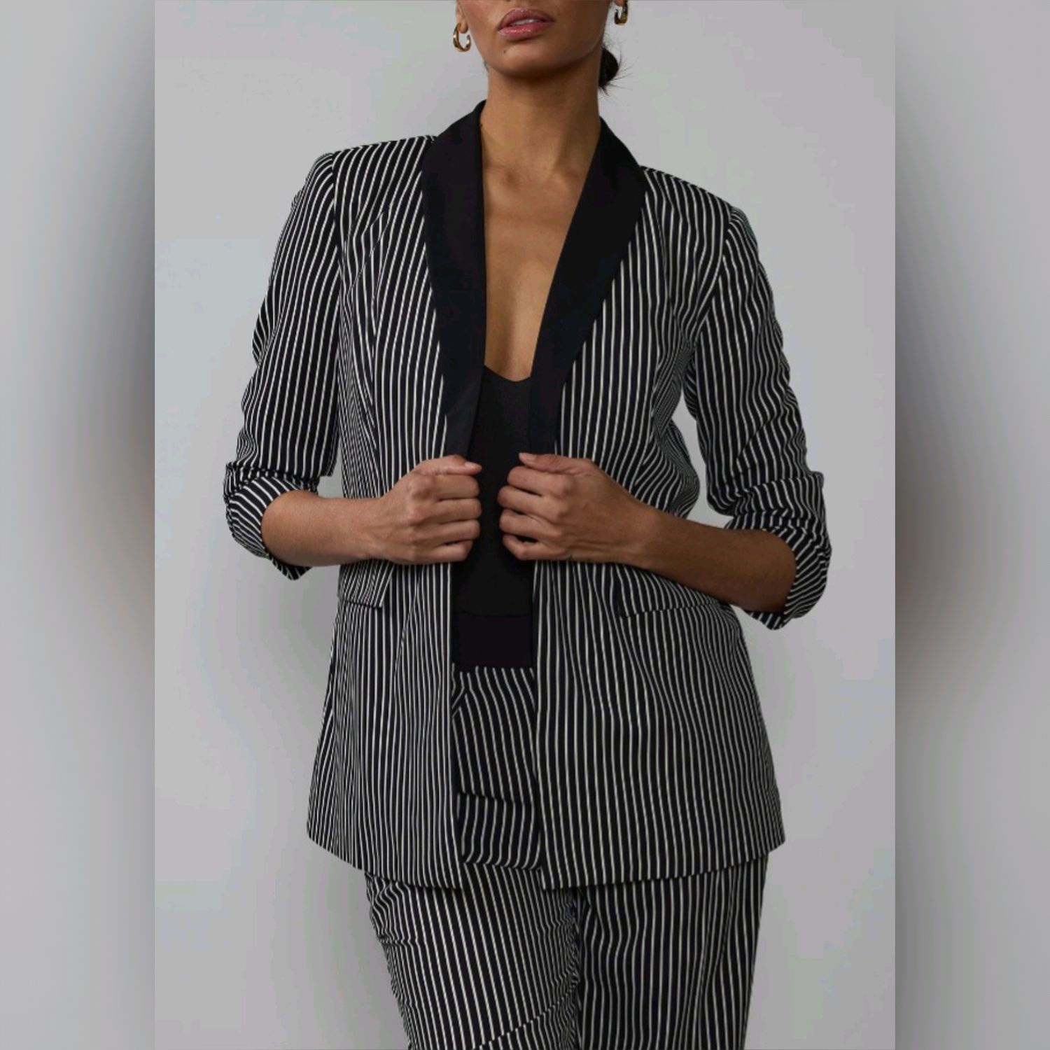 Lightweight Shawl Striped Blazer