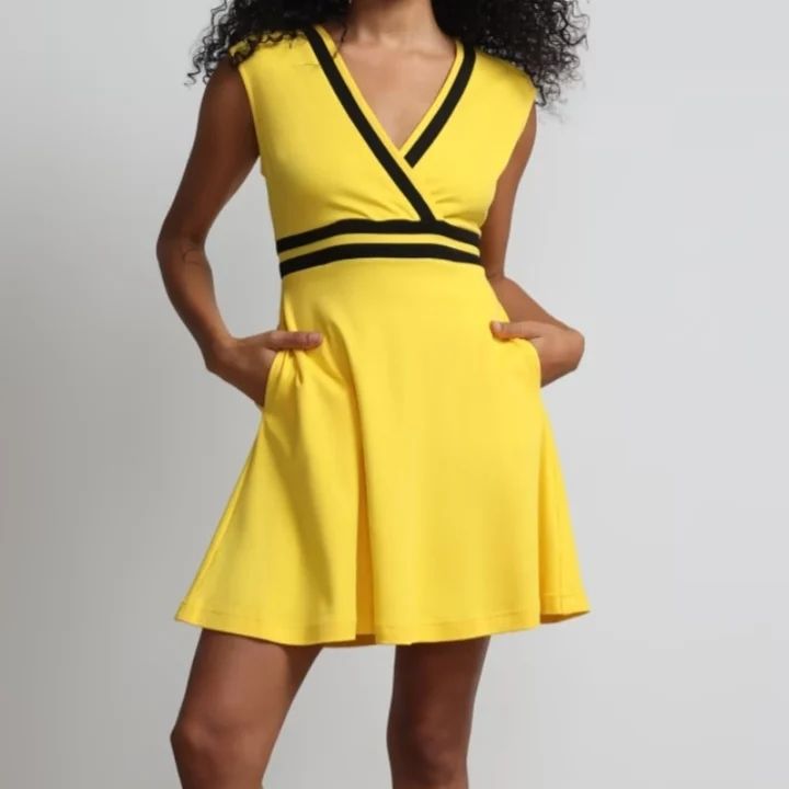 Piped Flare Dress  