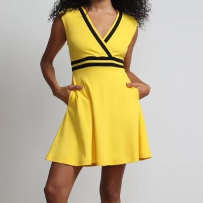 Piped Flare Dress  