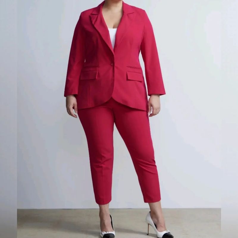 Stretch One Button Peak Lapel Blazer