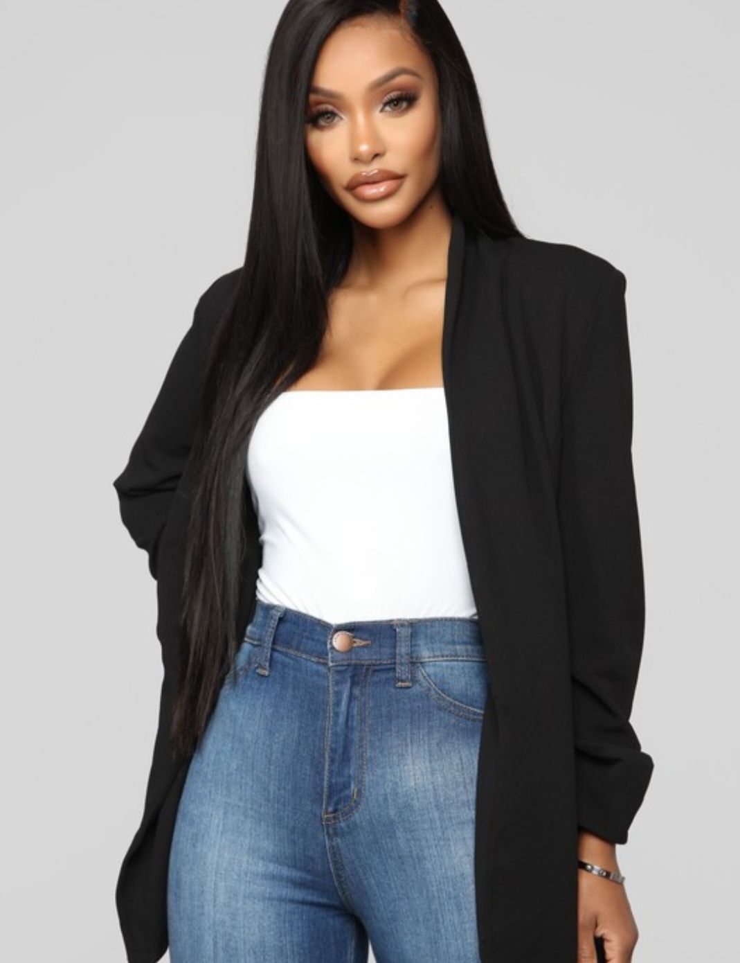 Shawl Collar open Front Blazer